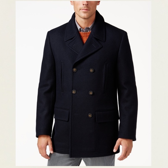 Lauren Ralph Lauren Luke Wool-Blend Peacoat NWT 42R Navy Double-Breasted - Picture 2 of 7
